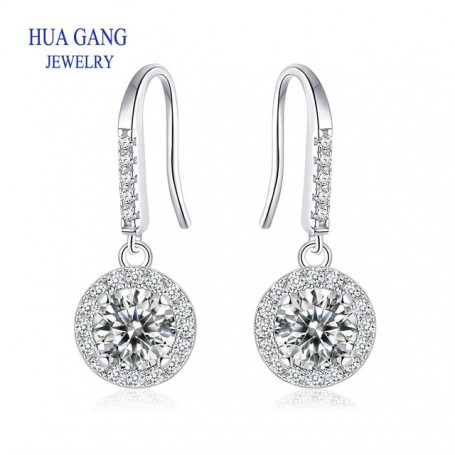 D Color 1CT Moissanite Stud Earrings Sets 925 Sterling Silver Earring For Jewelry Girl Valentine's Day Gift Women Men  Wedding