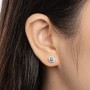 IOGOU D Color Moissanite Stud Earrings for Women 1/2/4 Carat 100% 925 Sterling Silver Sparkling Moissanite Birthday Jewelry