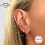 CANNER Real 925 Sterling Silver Hoop Earrings for Women Round Circle Earring Zircon Piercing Earings personalized Trend Jewelry