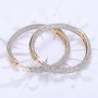 925 Silver 34mm 18K Gold Circle Hoop Earrings For Women Fashion Wedding Jewelry