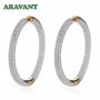 925 Silver 34mm 18K Gold Circle Hoop Earrings For Women Fashion Wedding Jewelry