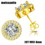 Classic Round 2CT Diamond Test Passed Moissanite Earring For Women Jewelry Sterling Silver 925 Fashion Earrings Engagement Gift