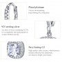 Authentic 925 Silver Dazzling Cubic Zircon Square Geometric Drop Earrings for Women Wedding Jewelry SCE520