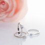 GIGAJEWE Moissanite 0.3ct 4mm Round Cut Blue/Pink/EF 925 Silver Ring Diamond Test Passed Fashion Claw Setting Woman Girl Gift