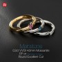 GIGAJEWE Moissanite 0.3ct 4mm Round Cut Nova Blue/Pink EF Titanium Steel Ring Diamond Test Passed Fashion Claw Setting Gift