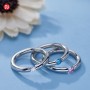 GIGAJEWE Moissanite 0.3ct 4mm Round Cut Nova Blue/Pink EF Titanium Steel Ring Diamond Test Passed Fashion Claw Setting Gift