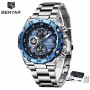 BENYAR 2021 New Luxury Men Quartz Wristwatches Waterproof 30M Stainless Steel Business Chronograph Watch for Men reloj hombre