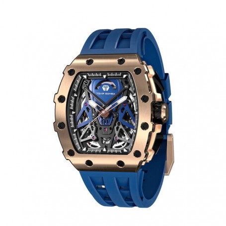 TSAR BOMBA 2022 New Men Automatic Mechanical Watch Tonneau Wristwatch Waterproof Clock Luxury Fashion Watches for Men