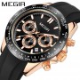 MEGIR Fashion Business Mens Watches Top Luxury Brand Quartz Watch Men Silicon Waterproof Wristwatch Relogio Masculino
