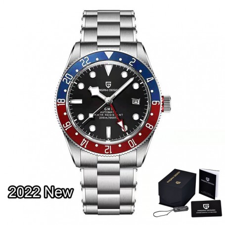 PAGANI DESIGN 2022 New BB58 GMT Mechanical Wrist Watch Luxury Automatic watch Men Sapphire Glass Steel dive Clock reloj hombre