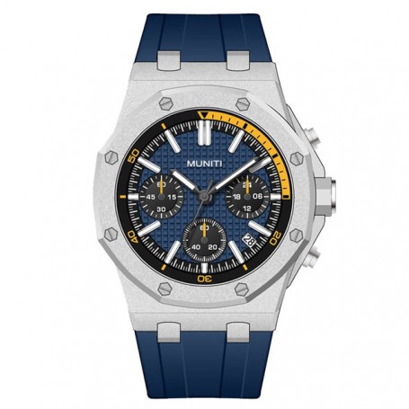 Fashion Quartz Watch for Men Silicone Strap Sport Chronograph Wristwatch with Auto Date Analog Waterproof Watches Man часы reloj