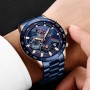 Watch Men Luxury Brand Blue Stainless Steel Wrist Watch Chronograph Army Military Quartz Watches Relogio Masculino