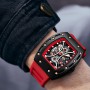 Top Brand Luxury Men Tonneau Watch Multifunction Casual Watch Waterproof Super Luminious Silicon Band Wrist Watch for men