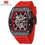 Top Brand Luxury Men Tonneau Watch Multifunction Casual Watch Waterproof Super Luminious Silicon Band Wrist Watch for men