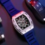 Top Brand Luxury Mens Tonneau Watches Multifunction Casual Watch Waterproof Calendar Super Luminious Silicon Band Wrist Watch