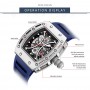 Top Brand Luxury Mens Tonneau Watches Multifunction Casual Watch Waterproof Calendar Super Luminious Silicon Band Wrist Watch