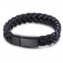 Classic Punk Braided Leather Bracelet Magnetic Iron Clasp Bracelet Men's Casual Jewelry Gift