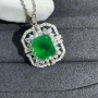 Wong Rain Vintage 925 Sterling Silver VVS 3EX 5CT Created Moissanite Emerald Gemstone Pendant Necklace For Women Fine Jewelry