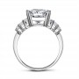 925 Silver Emerald Cut Created Moissanite Gemstone Wedding Engagement Classic White Gold Rings Fine Jewelry