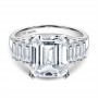 925 Silver Emerald Cut Created Moissanite Gemstone Wedding Engagement Classic White Gold Rings Fine Jewelry