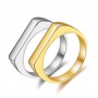 Square Flat Ring Women Simple Classic Silver&Gold Color Stainless Steel Finger Ring For Women Jewelry Gift