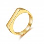 Square Flat Ring Women Simple Classic Silver&Gold Color Stainless Steel Finger Ring For Women Jewelry Gift