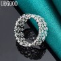 925  Silver Hollow Full Heart Ring For Women Man Party Engagement Wedding Romantic Fashion Jewelry Gift