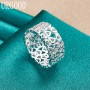925  Silver Hollow Full Heart Ring For Women Man Party Engagement Wedding Romantic Fashion Jewelry Gift