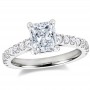 1.5 Ct D Color Moissanite Radiant Cut Engagement Wedding Band Ring 925 Sterling Silver For Women Anniversary Jewelry