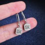 AETEEY Real Moissanite Drop Hook Earrings 925 Sterling Silver Square Dangle Earrings Fine Jewelry Gifts for Women EA019