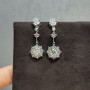 Diamond Test Past 0.5 Carat Round Brilliant Cut D Color Moissanite Drop Earrings VVS1 Gemstone Plant Earrings Gift