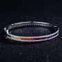 Zircon Women's Bracelet Full of High Carbon Diamonds Rainbow Bangles Female Fine Jewelry Bright Wedding Party