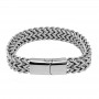 Fashion Men's Titanium Steel Bracelet Stainless Steel Double Row Braided Square Positive and Reverse Magnet Buckle