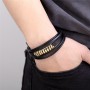 Stainless Steel Magnetic Clasp Genuine Men Bracelet Jelwelry Charm Multi-layer Leather Bangle Punk Wristband Gift For Boy Friend