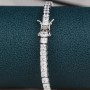 S925 Silver Bracelet Girls Sparkling Square Full Diamonds Tennis Bracelet Knob Luxury Jewelry Wedding Engagement Party