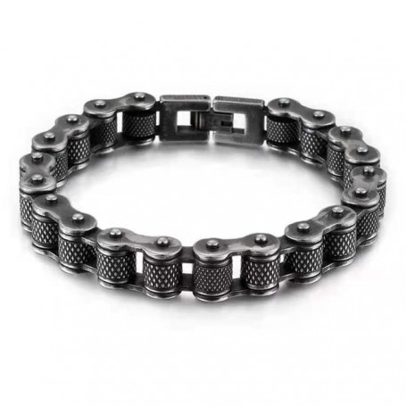 Retro Heavy Brush Stainless Steel Motorcycle Chain Bracelet 11/13MM Wide Mens Women Bike Biker Bracelets Hip-Hop Jewelry 19-23cm