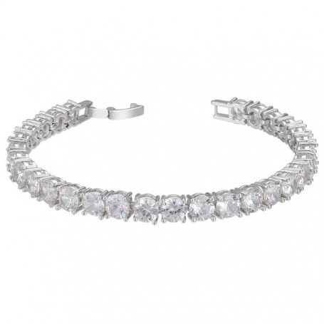 ZHUKOU Fashion Round CZ crystal Bangle Bracelet for Women shiny Gold color silver color women Bracelet Jewelry wholesale VL130