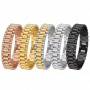 Hiphop Gold Watchband Bracelet & Bangle For Men Women Stainless Steel Watch Chain Luxury Biker Bracelets Jewelry
