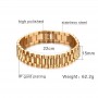 Gent's President Bracelet Stainless Steel Watch Band Bracelet for Men Watchlink Bracelets Jewelry Golden 15MM Wide 8.8 Inches