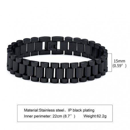 Gent's President Bracelet Stainless Steel Watch Band Bracelet for Men Watchlink Bracelets Jewelry Golden 15MM Wide 8.8 Inches