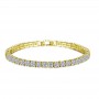 4mm Rhinestones Tennis Bracelets Iced Out Chain Crystal Wedding Bracelet for Women Men Gold Silver Color Bracelet 19 cm