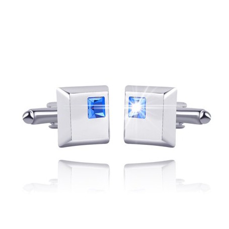 Crystal Cufflinks for Men in Square Shape Rhinestone Cuff Button Silver Plated Luxury French Cufflinks For Men Wedding&Business