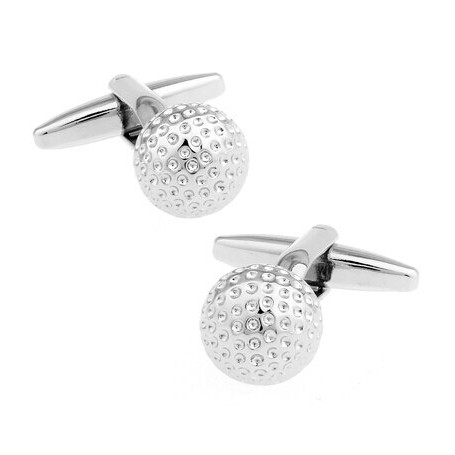 Free Shipping Golf  Cuff Links Silver Color Copper Sport Ball Design Best Gift For Men Cuff Links Wholesale&retail