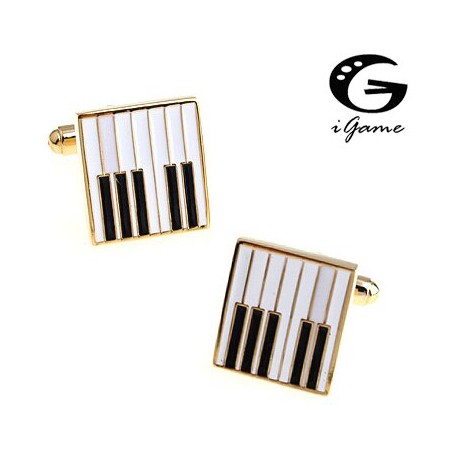 iGame Piano Key Cuff Links Golden Color Brass Material Wedding Gift Free Shipping