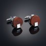 Square Wooden Cufflinks for High-end Men's French Business Cuffs Solid Wood Pattern French Sleeve Nails Customization
