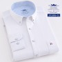 High Quality 100% Cotton Oxford Mens Long Sleeve Shirts Casual Slim-fit Plaid/Striped Male Dress Shirt For Men Business Shirts