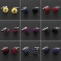 Classic Fashion Dots Solid Polyester Check Design Cufflink For Mens Brand Cuff Buttons Cuff Links High Quality Jewelry NO.1-30