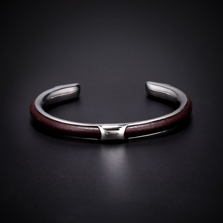 Bracelet Charm Male Hand Woven Leather Black High Quality Metal Stainless Steel Bracelets & Bangles for Men Wrist Strap Gift