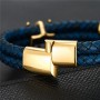 Bracelet Stainless Steel Bracelet Retro Blue Gold Leather Micro-inlaid zircon Dragon Claw Punk Handmade Bracelets Jewelry