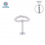 ASTM F136 Titanium Internally Threaded Labret Rings with Multi Balls Heart Top Piercing Jewelry
